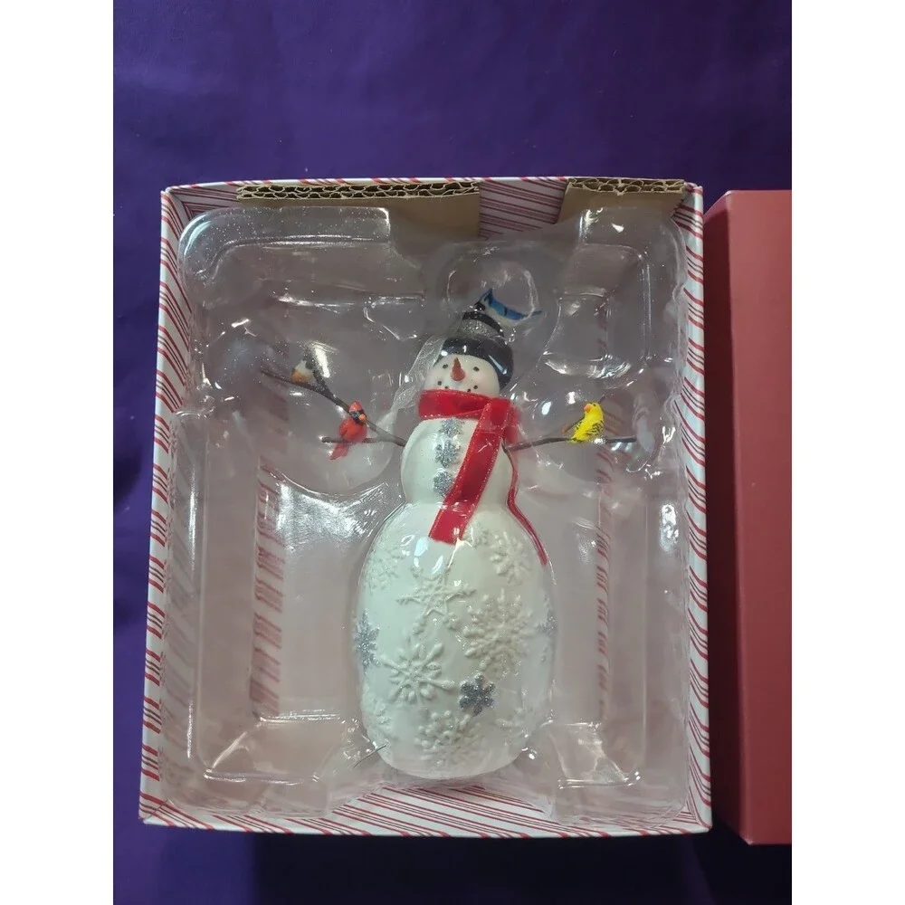 Hallmark Keepsake 2018 Snowman Feeding The Flock Birds Christmas Ornament 6.5”